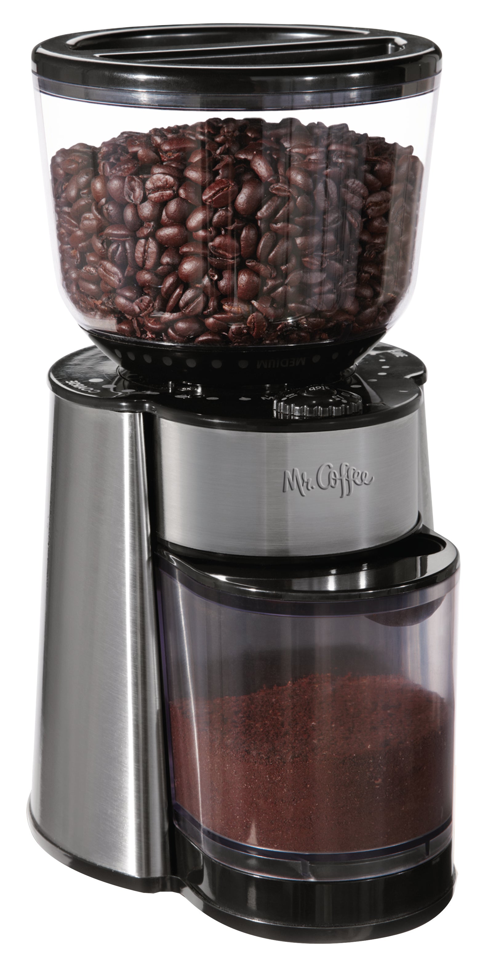 Mr. Coffee Automatic Burr Mill Grinder, Stainless Steel – Zebit