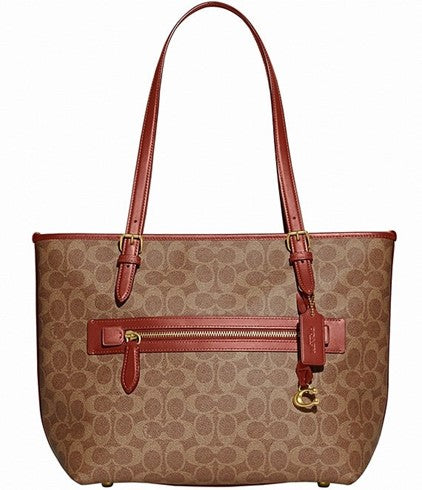 Coach Taylor Signature Logo Canvas Tote Bag - Tan Rust