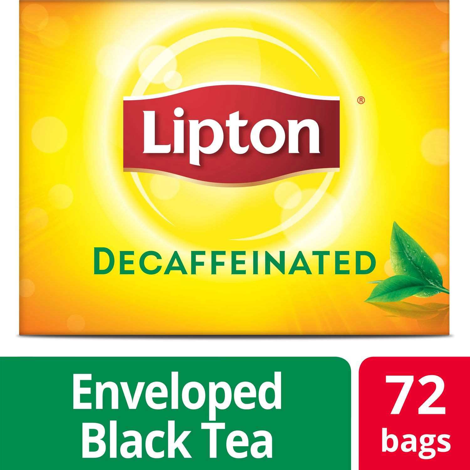 Lipton Black Decaffeinated Hot Tea, 72 Count Tea Bags Per Box, 6 Boxes ...