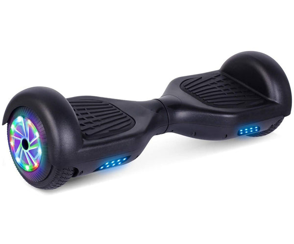 GlareWheel Hoverboard Light Up Wheels Built In Bluetooth Speaker Black Zebit